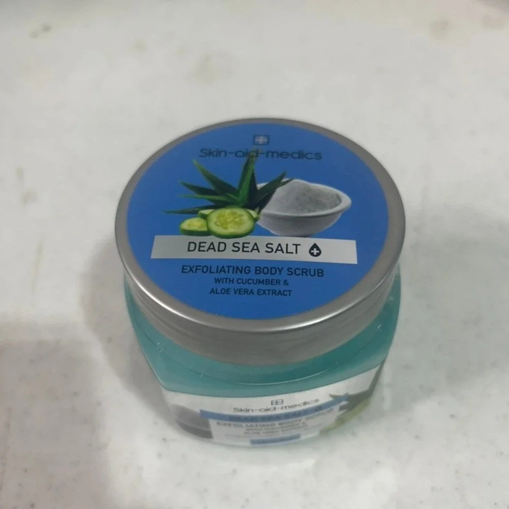 Skin-aid-medics Dead Sea Salt Exfoliating Body Scrub Cucumber Aloe 10oz 08308